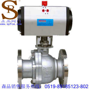 Q641F-16P氣動球閥、氣動不銹鋼球閥SQ641F-16P、不銹鋼法蘭球閥